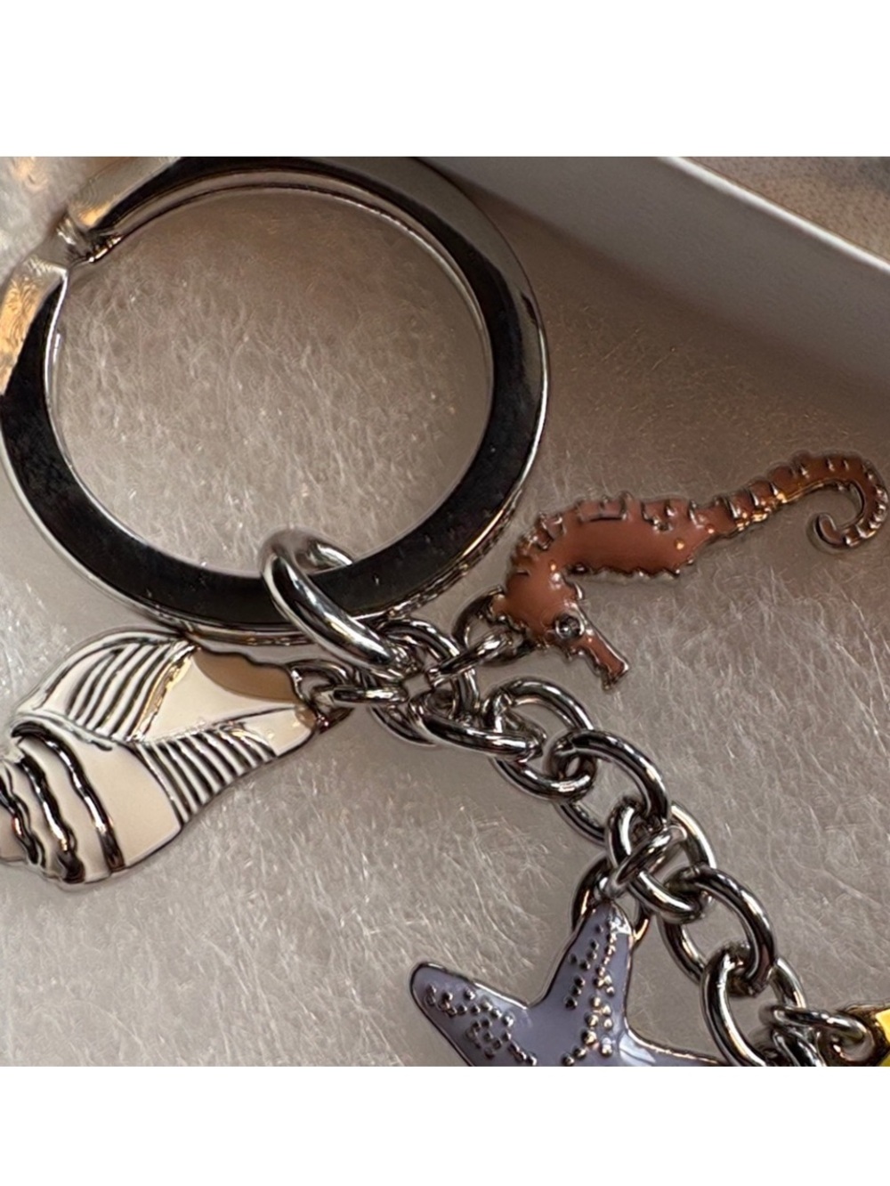 Vintage Coach Beach Multi Mix Charm Key Ring - Picture 4 of 4